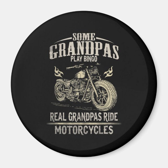 Real Grandpas Ride Motorcycle Gift For Grandpas.pn Magnet (Front)