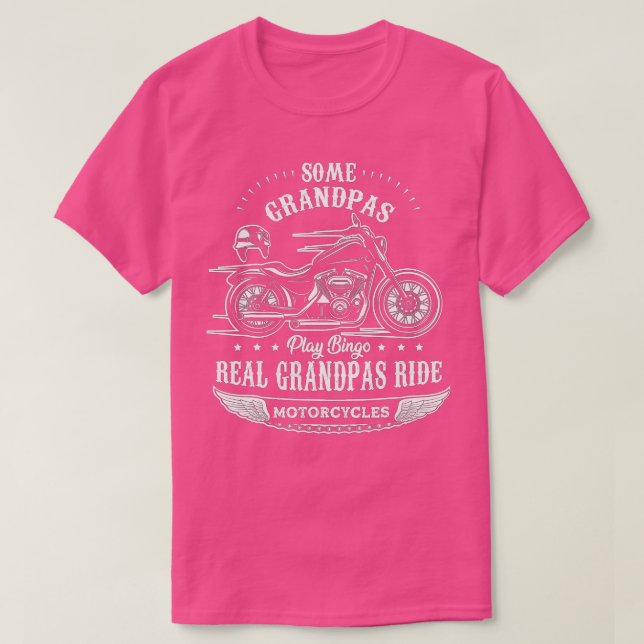 Real Grandpas Ride Motorcycles Funny Bike Riding G T-Shirt (Design Front)