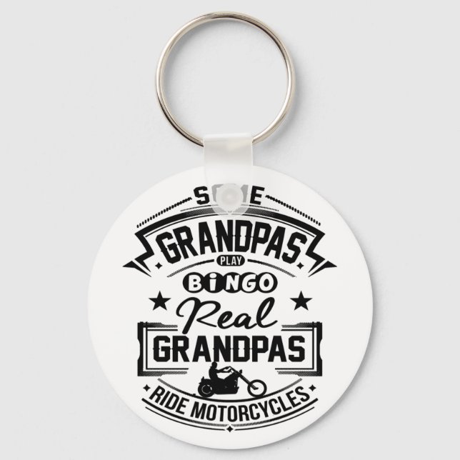 Real Grandpas Ride Motorcycles Key Ring (Front)