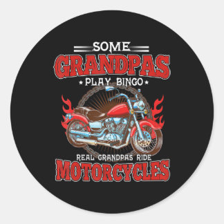 Real Grandpas Ride Motorcycles Motorbike Lover Classic Round Sticker