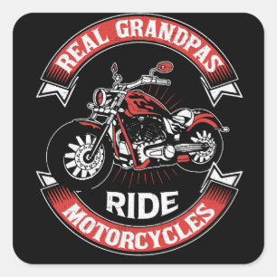 Real Grandpas Ride Motorcycles Square Sticker