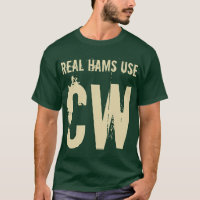 Real Hams Use CW Mens Radio Ham T-Shirt (Dark)