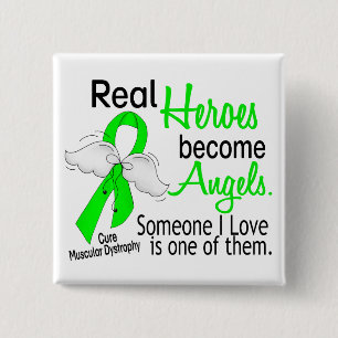 Real Heroes Become Angels Muscular Dystrophy 15 Cm Square Badge