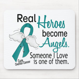 Real Heroes Become Angels Ovarian Cancer Mouse Mat