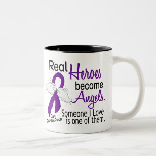 Real Heroes Become Angels Pancreatic Cancer Two-Tone Coffee Mug