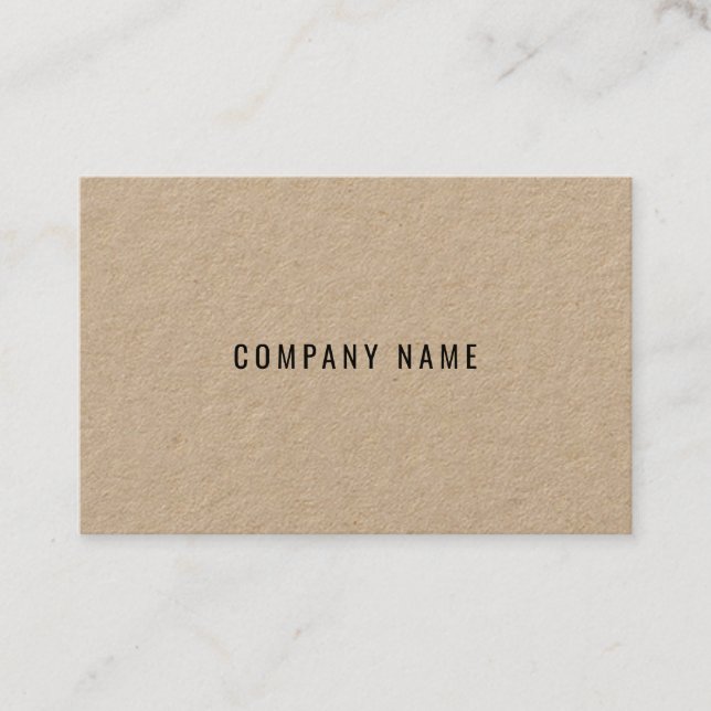 Real Kraft Paper Elegant Modern Company Template Business Card (Front)