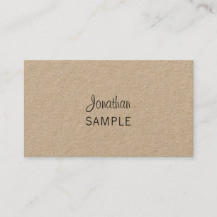 Real Kraft Paper Elegant Script Modern Unique Fine Business Card