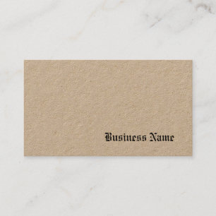 Real Kraft Paper Elegant Template Nostalgic Brown Business Card