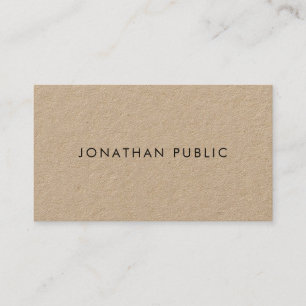 Real Kraft Paper Modern Minimalist Elegant Plain Business Card