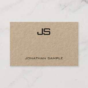 Real Kraft Paper Modern Professional Monogram Business Card