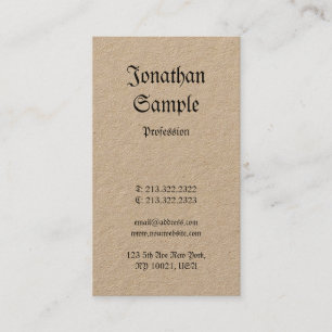 Real Kraft Paper Nostalgic Classic Vintage Plain Business Card