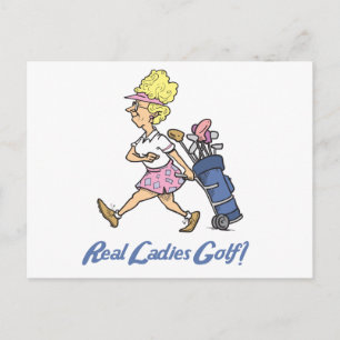 real ladies golf postcard