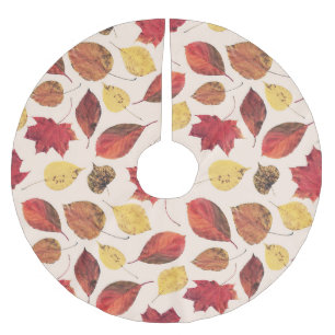 Real leaves photo, unique seamless pattern. brushed polyester tree skirt