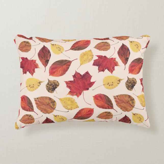 Real leaves photo, unique seamless pattern. decorative cushion (Front)