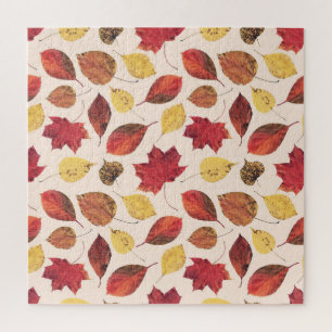 Real leaves photo, unique seamless pattern. jigsaw puzzle