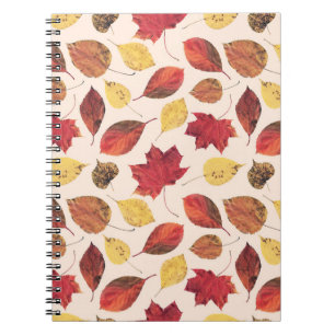 Real leaves photo, unique seamless pattern. notebook