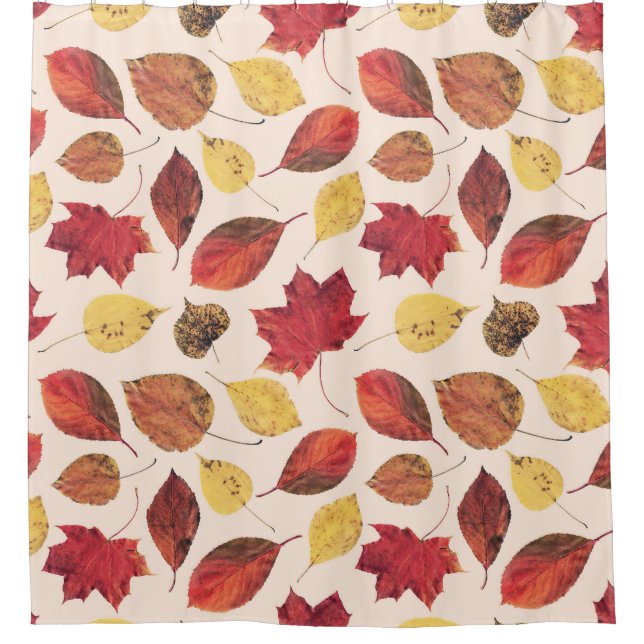 Real leaves photo, unique seamless pattern. shower curtain (Front)