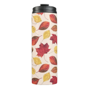 Real leaves photo, unique seamless pattern. thermal tumbler