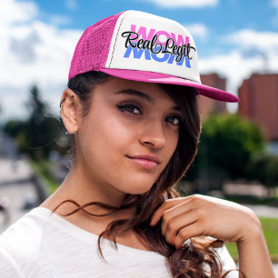 Real Legit Wow Mum Print (Pink & Blue) Trucker Hat
