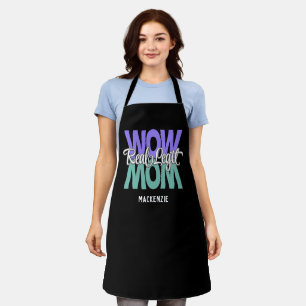 Real Legit Wow Mum Print (Purple, Teal & White) Apron
