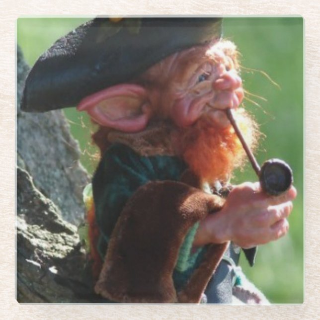 real leprechaun glass coaster (Front)