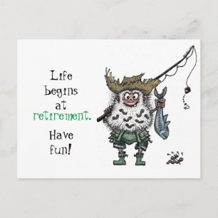 Real Life begins at Retirement - Funny Postcard