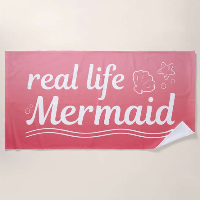 Real Life Mermaid Beach Towel (Front)