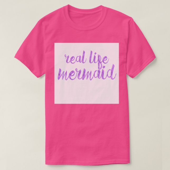 Real Life Mermaid in Purple T-Shirt (Design Front)