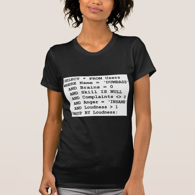 Real Life SQL T-Shirt (Front)