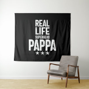 Real Life Superhero Pappa Father Gift Tapestry
