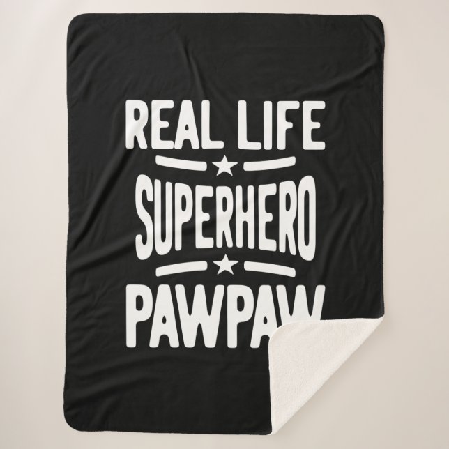 Real Life Superhero Pawpaw | Father Grandpa Sherpa Blanket (Front)