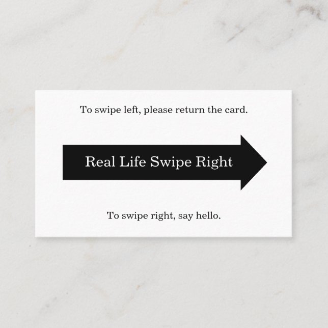 Real Life Swipe Right Card (Front)
