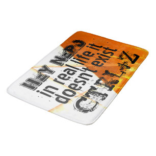 Real life there is no undo, nerd version - orange  bath mat