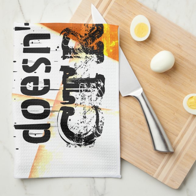 Real life there is no undo, nerd version - orange  tea towel (Quarter Fold)