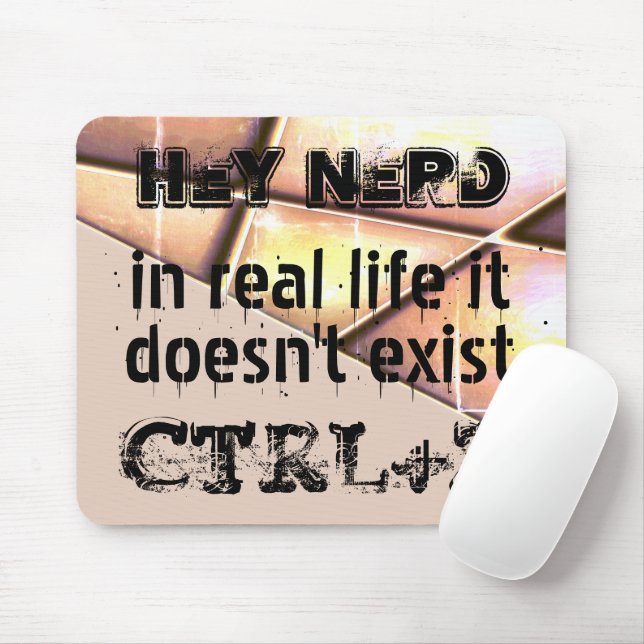 Real life there is no undo, nerd version - Salmon Mouse Mat (With Mouse)
