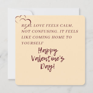 Real Love Feels Like Coming Home Quote Valentine's Holiday Card
