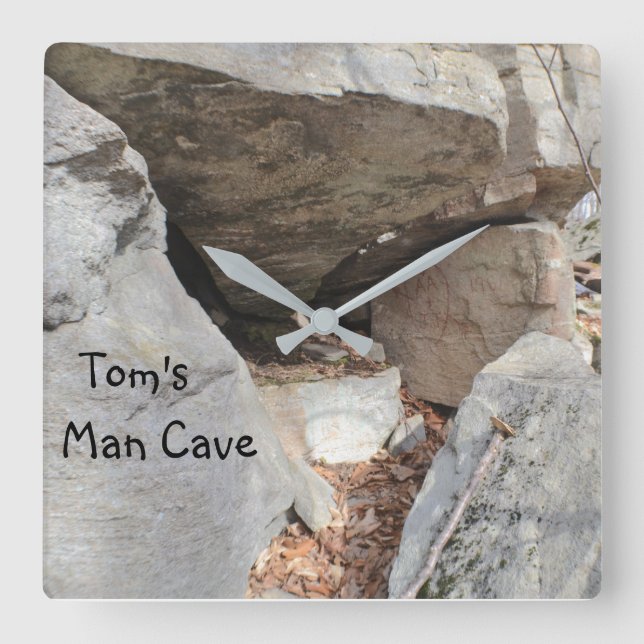 Real Man Cave Square Wall Clock (Front)