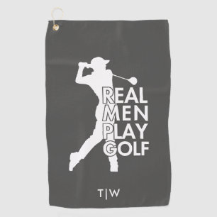 Real Man Play Golf Funny Golf Theme Towel