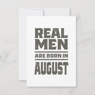 Real Men Are Born In August RSVP Card