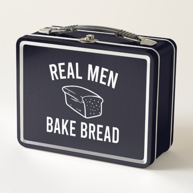Real Men Bake Bread - Funny Baking Design  Metal Lunch Box (Front)
