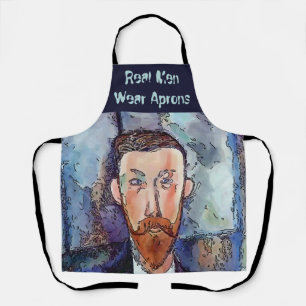 Real Men Cartoon Design add text, Apron