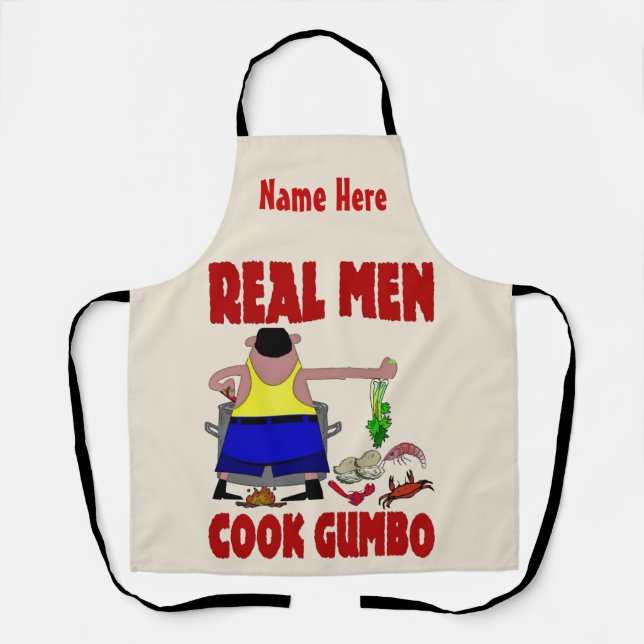 Real Men Cook Aprons- add text, Apron (Front)