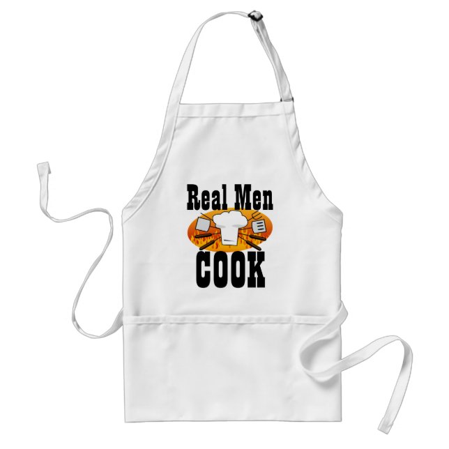Real Men Cook Funny Men's BBQ Cooking Chef's Apron (Front)