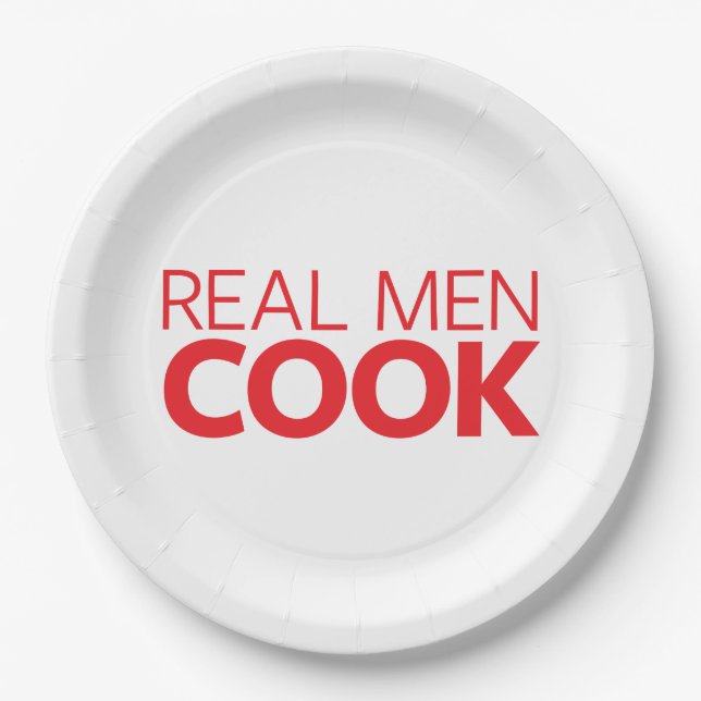 Real Men Cook Paper Plate (Front)