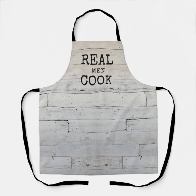 Real Men Cook Rustic Funny Apron (Front)