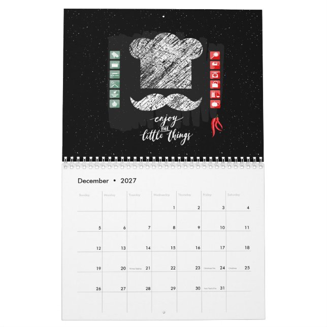 Real Men Cook with quotes Calendar (Dec 2027)