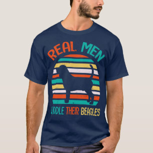 Real Men Cuddle Their Beagles Happy Father July 4t T-Shirt
