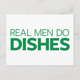Real Men Do Dishes Postcard