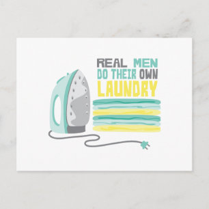 Real Men Do Laundry Postcard