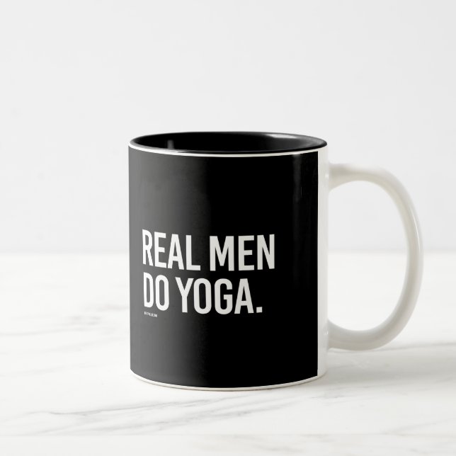 Real men do yoga -   Yoga Fitness -.png Two-Tone Coffee Mug (Right)